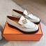Hermes Women's Impact Loafers in White Leather
