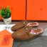 Hermes Oz Mules In Brown Calfskin