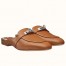 Hermes Oz Mules In Brown Calfskin