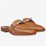 Hermes Oz Mules In Caramel Calfskin