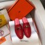 Hermes Trocadero Mules In Red Goatskin