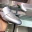 Hermes Catena Mules In Silver Metallic Calfskin