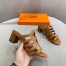 Hermes Celena Sandals 50mm In Brown Calfskin