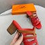 Hermes Celena Sandals 50mm In Red/Brown Calfskin