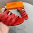 Hermes Celena Sandals 50mm In Red/Brown Calfskin