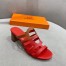 Hermes Celena Sandals 50mm In Red/Brown Calfskin