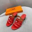 Hermes Celena Sandals 50mm In Red/Brown Calfskin