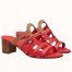 Hermes Celena Sandals 50mm In Red/Brown Calfskin