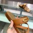 Hermes Claire Sandals In Brown Calfskin