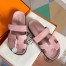 Hermes Women's Chypre Sandals In Pink Suede Calfskin 