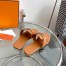 Hermes Galerie Sandals In Brown Calfskin