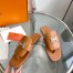Hermes Galerie Sandals In Brown Calfskin