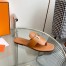 Hermes Galerie Sandals In Brown Calfskin