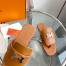 Hermes Galerie Sandals In Brown Calfskin