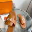 Hermes Galerie Sandals In Brown Calfskin