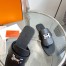 Hermes Galerie Sandals In Black Calfskin