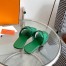 Hermes Galerie Sandals In Green Suede Leather