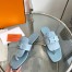 Hermes Galerie Sandals In Vert D'eau Suede Leather