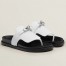 Hermes Empire Sandals in White Calfskin