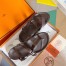 Hermes Inboard Sandals in Burgundy Leather and Ribbon