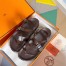 Hermes Inboard Sandals in Burgundy Leather and Ribbon