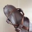 Hermes Inboard Sandals in Burgundy Leather and Ribbon