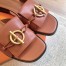 Hermes Women's Isle Sandals in Brown Leather