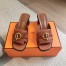 Hermes Women's Ilot 50 Sandals in Brown Leather