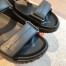 Hermes Women's Junior Sandals in Black Nappa Leather