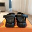 Hermes Women's Junior Sandals in Black Nappa Leather