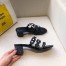 Hermes Tandem 50mm Sandals In Black Lambskin