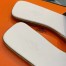 Hermes View Slide Sandals In White Leather