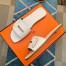 Hermes View Slide Sandals In White Leather
