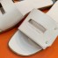 Hermes View Slide Sandals In White Leather
