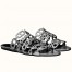 Hermes Thalassa Slide Sandals In Silver Lambskin