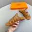 Hermes Camelia Slide Sandals In Brown Calfskin