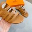 Hermes Camelia Slide Sandals In Brown Calfskin