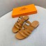 Hermes Camelia Slide Sandals In Brown Calfskin