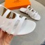 Hermes Camelia Slide Sandals In White Calfskin