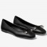 Jimmy Choo Elme Flats In Black Leather with Pearl Embellishment