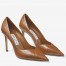 Jimmy Choo Cass 95mm Pumps in Brown Croc-Embossed Leather