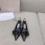 Jimmy Choo Amita Flowers 45mm Slingback Pumps in Black Leather