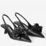 Jimmy Choo Amita Flowers 45mm Slingback Pumps in Black Leather