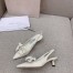 Jimmy Choo Amita Flowers 45mm Slingback Pumps in White Leather