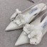 Jimmy Choo Amita Flowers 45mm Slingback Pumps in White Leather