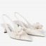 Jimmy Choo Amita Flowers 45mm Slingback Pumps in White Leather