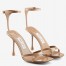 Jimmy Choo Ixia Sandals 95mm in Beige Patent Calfskin