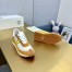 Loewe Women's Flow Runner Sneakers in White Nylon and Tan Suede