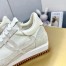 Loewe Women's Flow Runner Sneakers in White Brushed Suede 