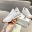 Loewe Women's Flow Runner Sneakers in White Nylon and Suede